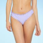 Women's Ruffle Cheeky Bikini Bottom - Shade & Shore Lilac Purple