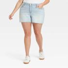 Women's Plus Size Mid-rise Jean Shorts - Ava & Viv Light Wash 14w,