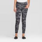 Women's Camo Print Mid-rise Skinny Pants - Knox Rose Charcoal