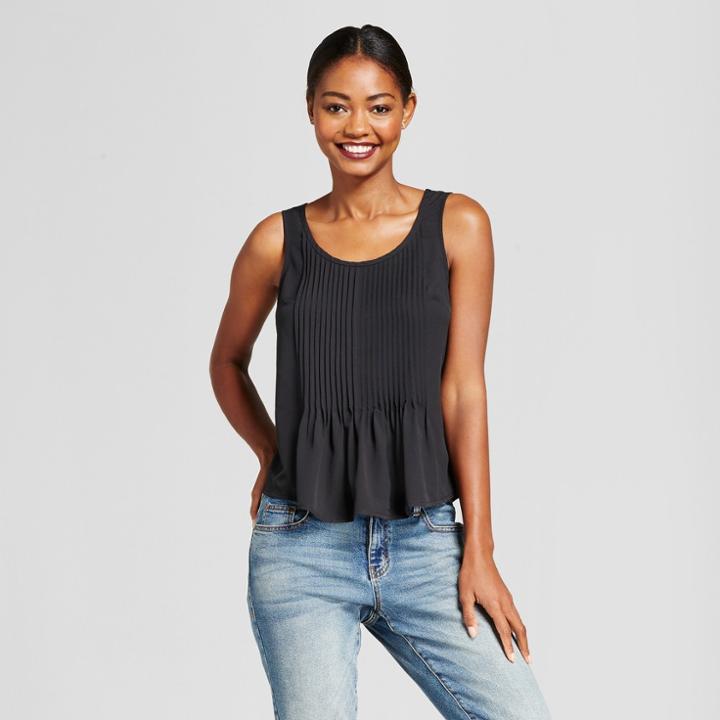 Women's Pintuck Tank - A New Day Black