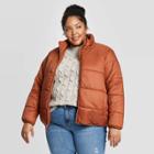 Women's Plus Size Puffer Jacket - Universal Thread Rust 1x,