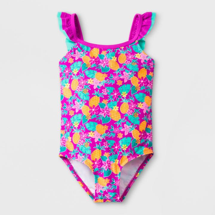 Malibu Dream Girl Girls' Pineapple Crush One Piece Swim Suit - 6x,