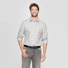Men's Plaid Slim Fit Long Sleeve Dress Button-down Shirt - Goodfellow & Co Gray