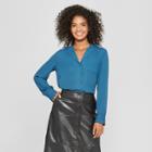 Women's Long Sleeve Secretary Shirt - Who What Wear Blue