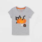 Toddler Girls' Pumpkin Short Sleeve Graphic T-shirt - Cat & Jack Heather Gray