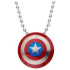 Marvel Captain America Shield Logo Stainless Steel Small Pendant With Chain (22), Kids Unisex