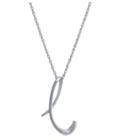 Distributed By Target Women's Sterling Silver Cursive Script Initial Pendant - L (18), Size: Large,