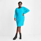 Women's Long Sleeve Ruched Bodycon Mini Dress - Future Collective With Gabriella Karefa-johnson Blue