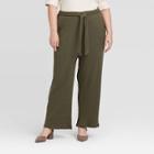 Women's Plus Size Mid-rise Cozy Rib Lounge Pants - Who What Wear Green 1x, Women's,