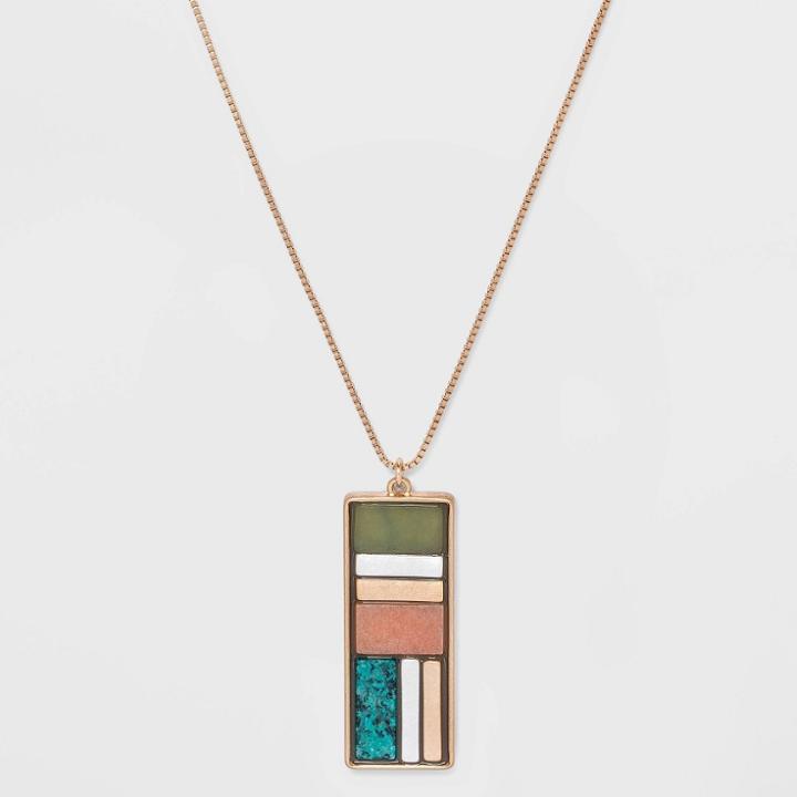 Semi-precious Pink Aventurine Layered Necklace - Universal Thread Pink