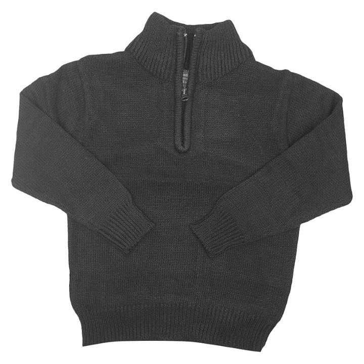 Eddie Bauer Boys' Half Zip Sweater 4 - Heather Black