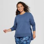 Women's Plus Size Cozy Layering Sweatshirt - Joylab Dark Denim Blue
