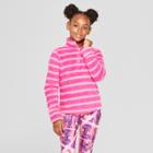 Girls' Striped Fleece 1/4 Zip - C9 Champion Fuchsia Pink