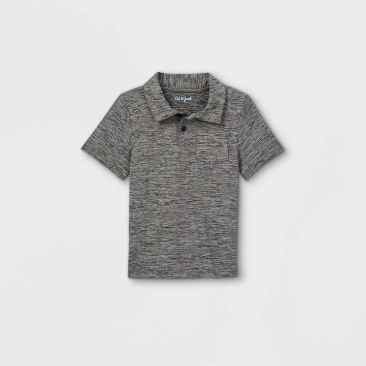 Toddler Boys' Active Short Sleeve Polo Shirt - Cat & Jack Black