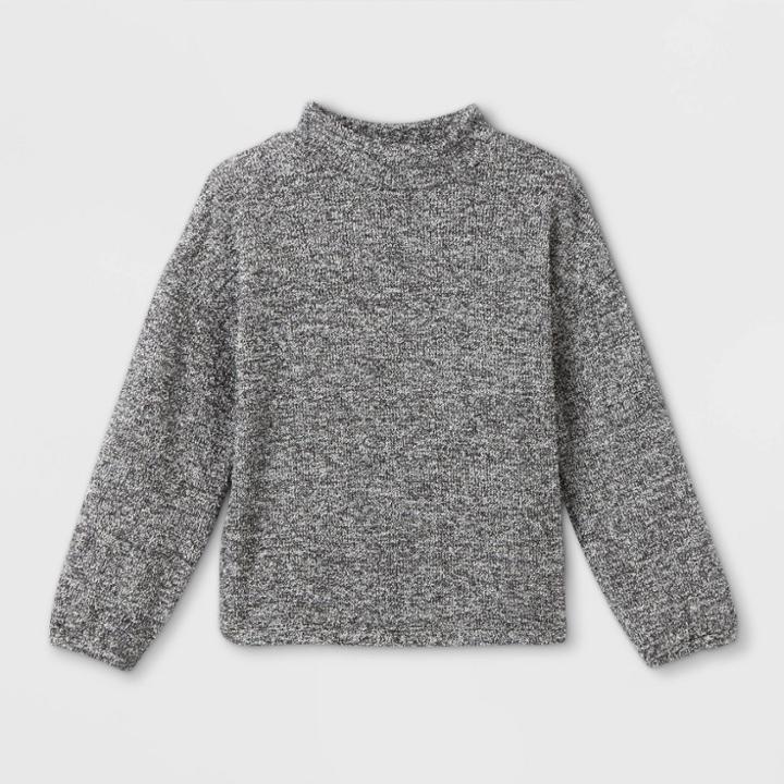 Toddler Girls' Solid Pullover Sweatshirt - Art Class Charcoal Gray