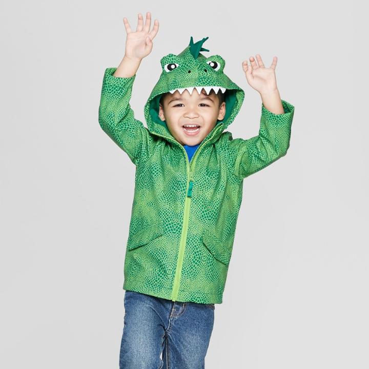 Toddler Boys' Dinosaur Rain Jacket - Cat & Jack Green