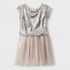 Girls' 2pcset Sequin Dressy Dress - Cat & Jack Cream