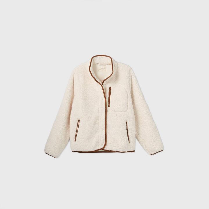Women's Faux Fur Sherpa Jacket - Universal Thread Cream/brown