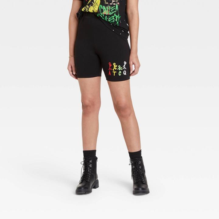 Women's A Tribe Called Quest Graphic Bike Shorts - Black