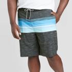 Men's Big & Tall 10 Striped Transponder Board Shorts - Goodfellow & Co Gray Ink 44,
