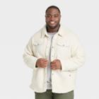 Men's Big & Tall Sherpa Long Sleeve Shacket - Goodfellow & Co Tan