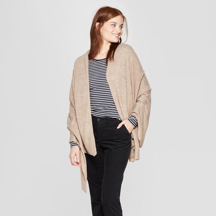 Women's Rib Wrap - A New Day Heather Oatmeal