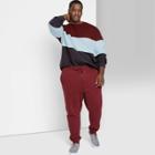 Adult Extended Size Casual Fit Taper Jogger Pants - Original Use Cabernet Red