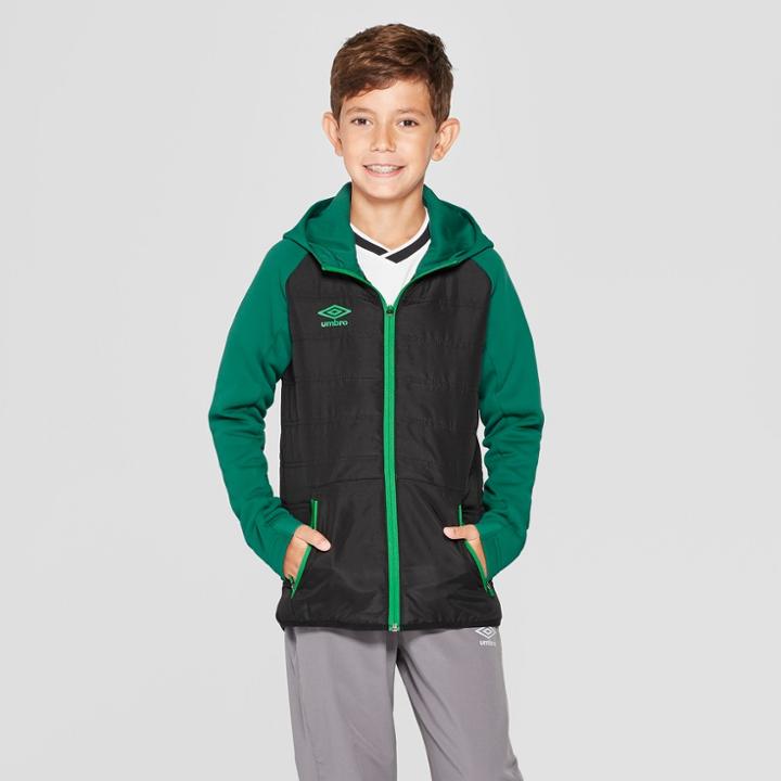 Umbro Boys' Insulated Full Zip Fleece Jacket - Black