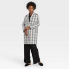 Women's Plaid Anorak Jacket - A New Day Gray