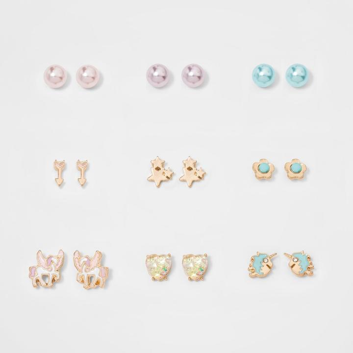 Cat & Jack Girls' 9ct Mystical Pegasus Earring Set - Cat And Jack,