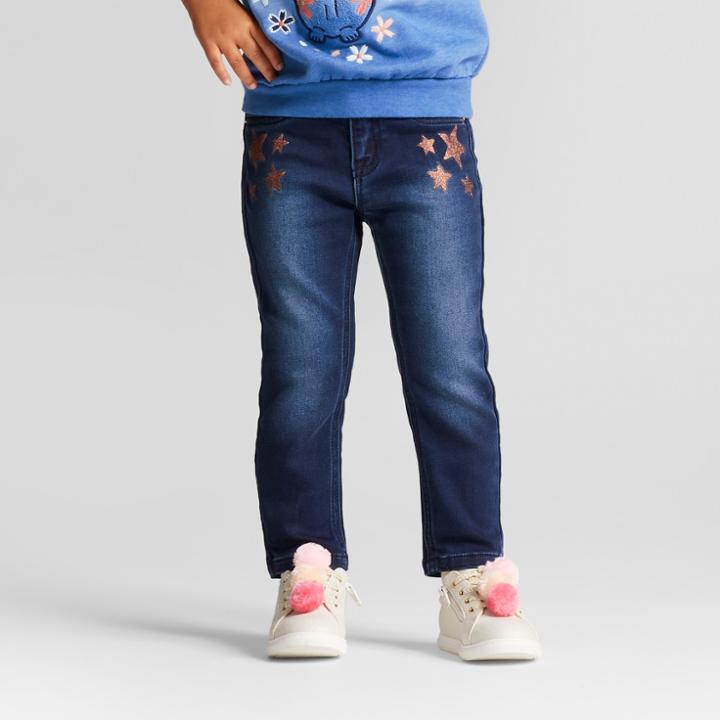 Toddler Girls' Sloane Skinny Jeans - Cat & Jack Dark Blue