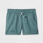 Girls' Rolled Hem Chino Shorts - Cat & Jack Turquoise Green