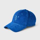 Houston White Adult Corduroy Baseball Hat - Blue