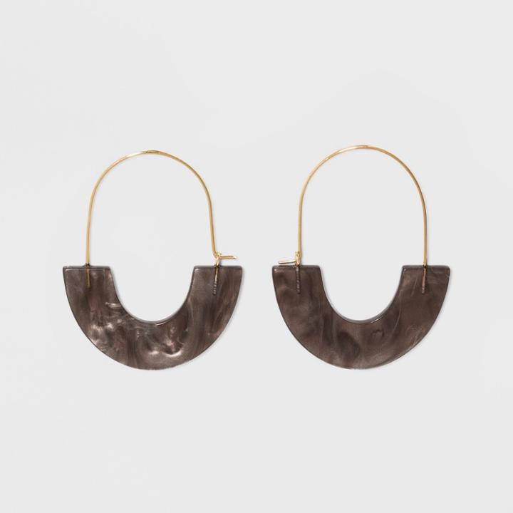 Sugarfix By Baublebar Glossy Resin Hoop Earrings - Black, Girl's