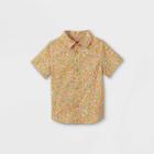 Toddler Boys' Floral Print Woven Short Sleeve Button-down Shirt - Cat & Jack Yellow