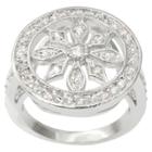 1/2 Ct. T.w. Journee Collection Round Cut Cz Pave Set Flower Ring In Brass -