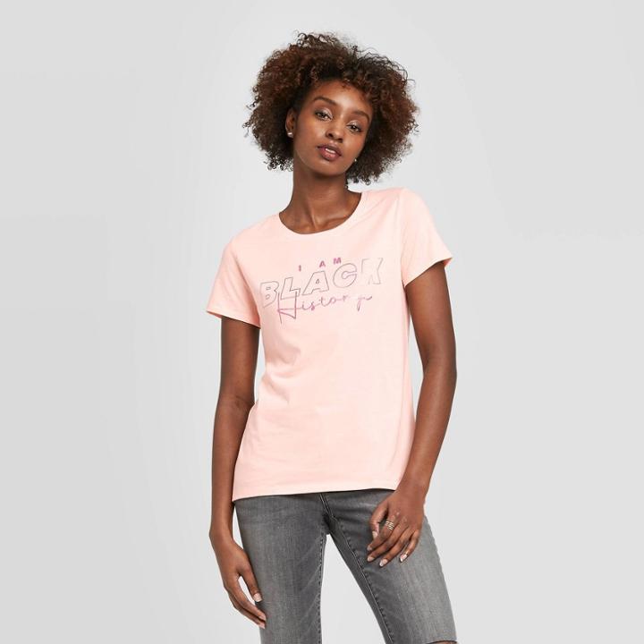 Well Worn Women's I Am Black History Short Sleeve T-shirt - Pink S, Women's,