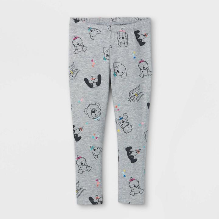 Toddler Girls' Dog Leggings - Cat & Jack Heather Gray