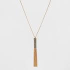 Two-sided Glitter And Tassels Long Necklace - A New Day Gold/silver
