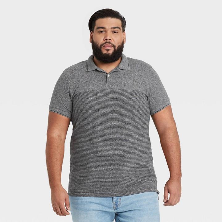 Men's Big & Tall Short Sleeve Collared Polo Shirt - Goodfellow & Co Black
