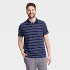 Men's Regular Fit Short Sleeve Polo Shirt - Goodfellow & Co Navy Blue/striped