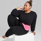 Women's Plus Size Long Sleeve Round Neck Fleece Jumpsuit - Wild Fable Black 4x, Women's,