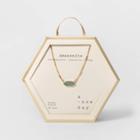 Boxed Hexagon With Amazonite Semi-precious Stone Bar Necklace - A New Day Green, Women's