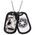Men's Star Wars Stormtrooper Stainless Steel Double Dog Tag Pendant With Rubber