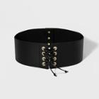 Women's 95mm Late Tie Stretch Back Belt - A New Day Black