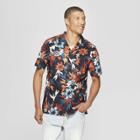 Men's Floral Print Short Sleeve Button-down Shirt - Goodfellow & Co Xavier Navy
