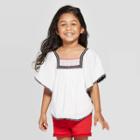Toddler Girls' Fringed Ponchos - Cat & Jack White