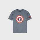 Boys' Marvel Captain America Rash Guard Swim Shirt - Blue