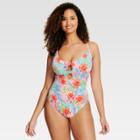 Beach Betty By Miracle Brands Women's Slimming Control Tropical One Piece Lavender Floral - M, Size: