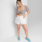 Women's High-rise Curvy Cutoff Jean Shorts - Wild Fable White